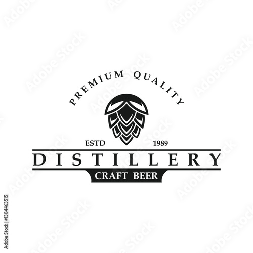 Vintage retro craft brewery logo design