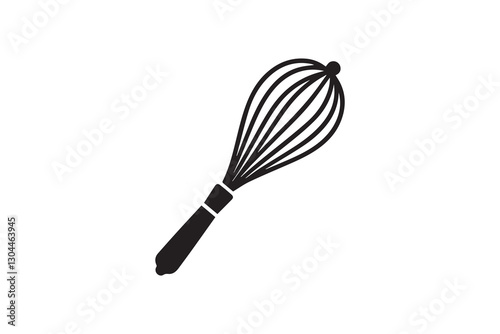 whisk  silhouette vector illustration in black and white, set against a white background