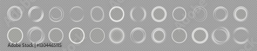 Png radiant White Wave. Smooth white light effect. Elegant bright arc with soft glowing highlights. Shimmering white circle. PNG isolated set of dazzling white sparks and luminous round lights.