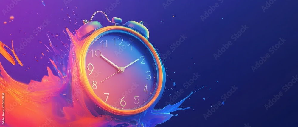 Clock melting away distractions, leaving only essential tasks, focus concept Clock melting away distractions, leaving only essential tasks, focus concept