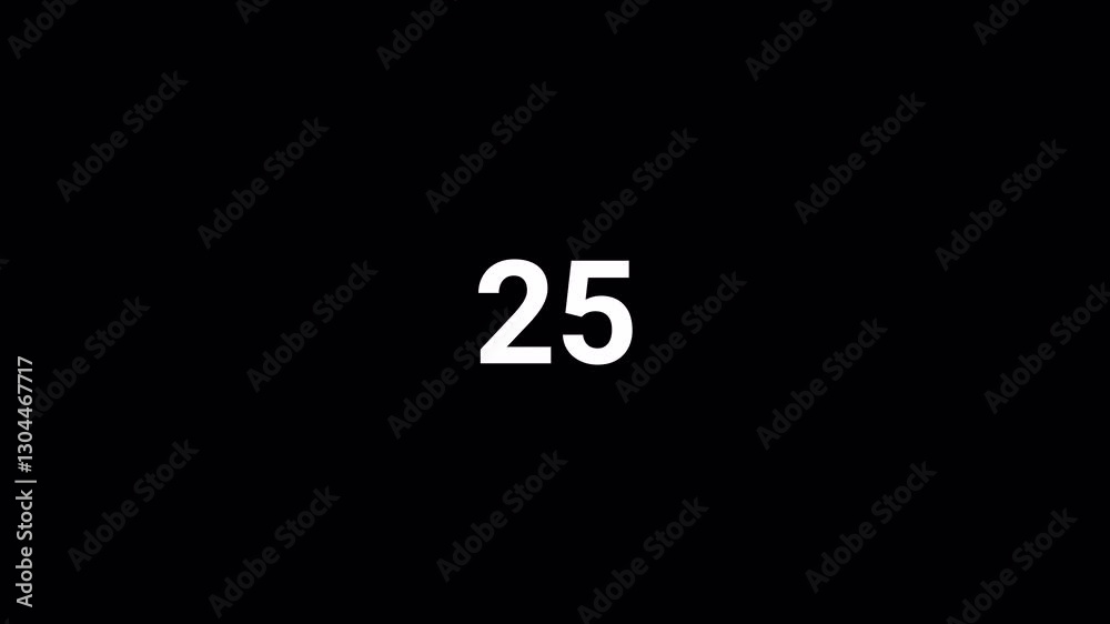 Thirty seconds circle Countdown timer animation from 30 to 0 seconds on transparent background with alpha channel,4k video
