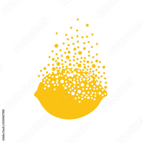 Lemon dispersing into a cloud of bubbles