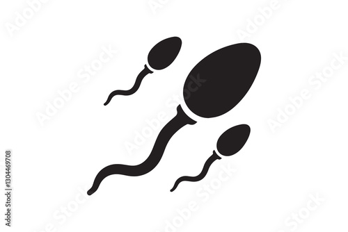 sperm black color vector silhouette illustration isolated in white background
