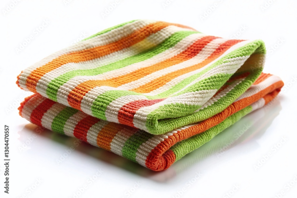Clean Striped Cleaning Rag Isolated on White Background - Studio Shot Clean Striped Cleaning Rag Isolated on White Background - Studio Shot
