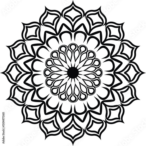 A Simple mandala design silhouette vector