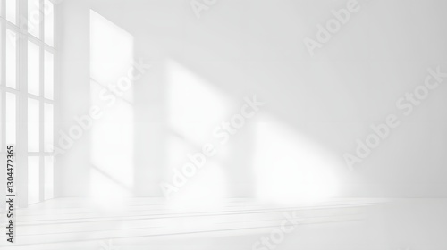 Bright and Minimalist Interior with Soft Natural Light Shadows