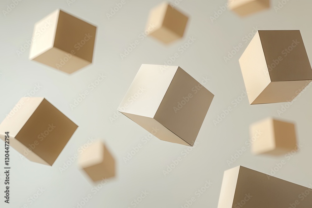 Floating wooden cubes create sense of lightness and abstraction Floating wooden cubes create sense of lightness and abstraction