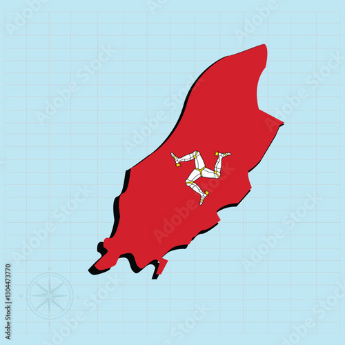 Isle of Man map Design Vector illustration graphic 