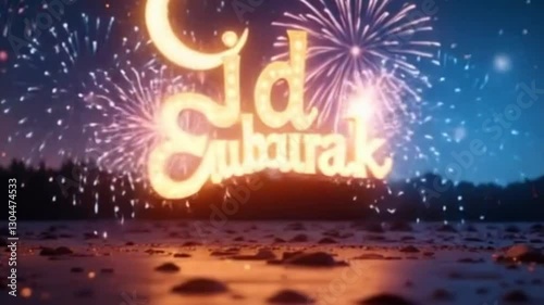 Golden Eid Mubarak Typography Motion Graphics
