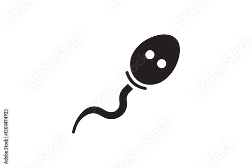 sperm black color vector silhouette illustration isolated in white background
