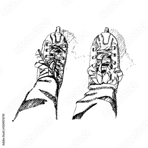 Obraz na płótnie Roller skating and ice skates in sketch style. Vector illustration. Hand draw. w salonie