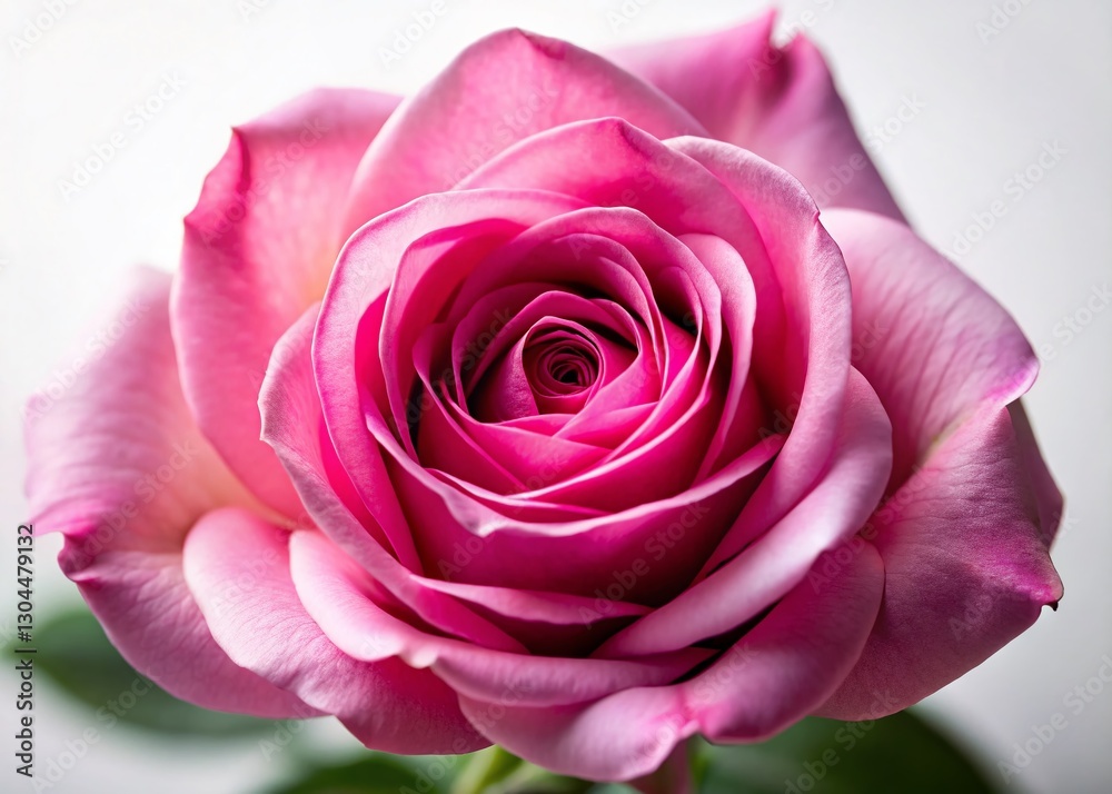 Close-up Pink Rose Blossom on Bush, Rule of Thirds Composition