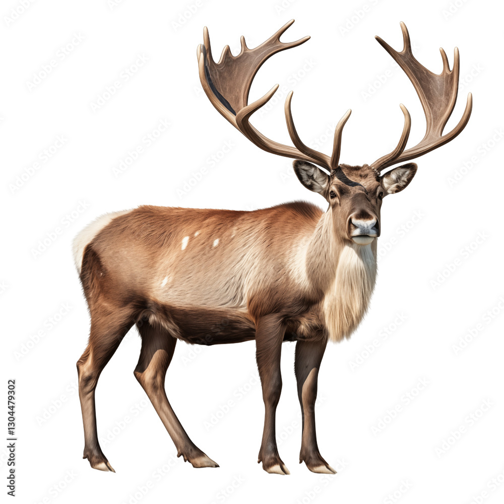 Fototapeta premium Detailed Full-Body Caribou Illustration – Realistic Animal Artwork