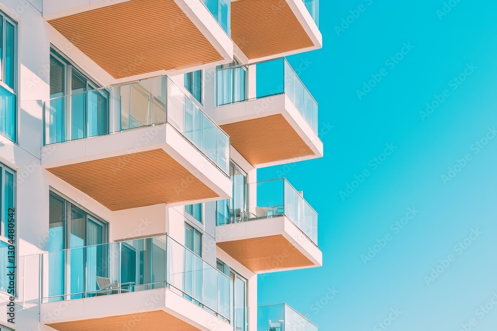 Gazing upward at the white apartments building with its distinctive blue block, situated in the Lasnamae district of Tallinn, Estonia, Europe, during March Gazing upward at the white apartments building with its distinctive blue block, situated in the Lasnamae district of Tallinn, Estonia, Europe, during March