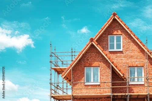 In England, UK, a new apartment building is being constructed