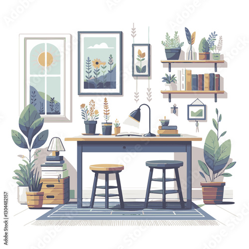 Modern iconography and furniture from the mid-century