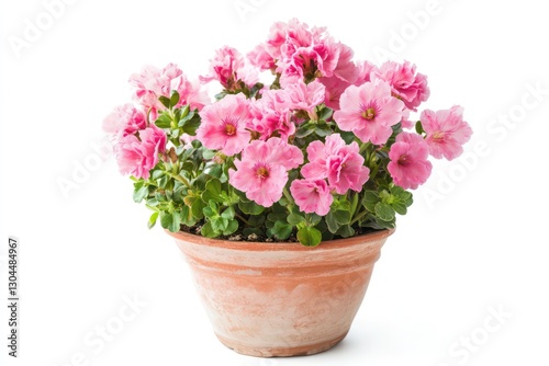 Wallpaper Mural A vibrant image of pink cyclamen flowers in a pot, isolated on white, highlighting the softness and color of the petals. Torontodigital.ca