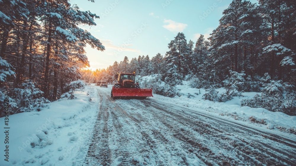 Effective clearance of snow from roads during winter using bulldozers to ensure safe travel and accessibility Effective clearance of snow from roads during winter using bulldozers to ensure safe travel and accessibility