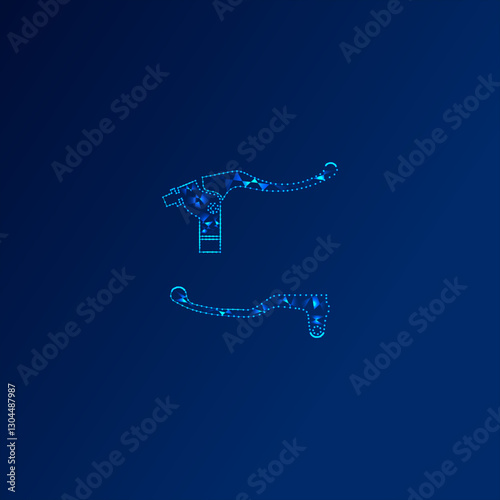 Low poly motorbike clutch lever icon vector design