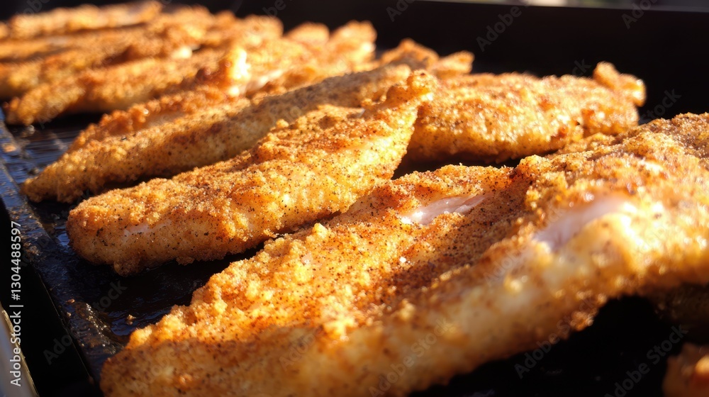 Southern fried catfish takeout, crispy and golden, perfect for a quick meal. Southern fried catfish takeout, crispy and golden, perfect for a quick meal.