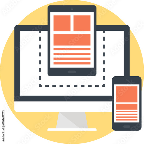 Adaptive Design flat web icon