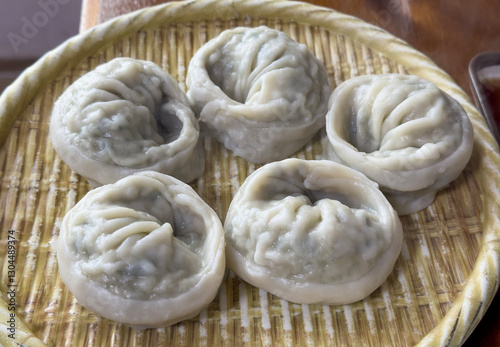 Korean huge dumpling mandu top view