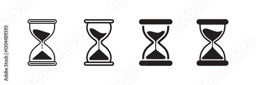 Hourglass icon set representing time management and countdown concept
