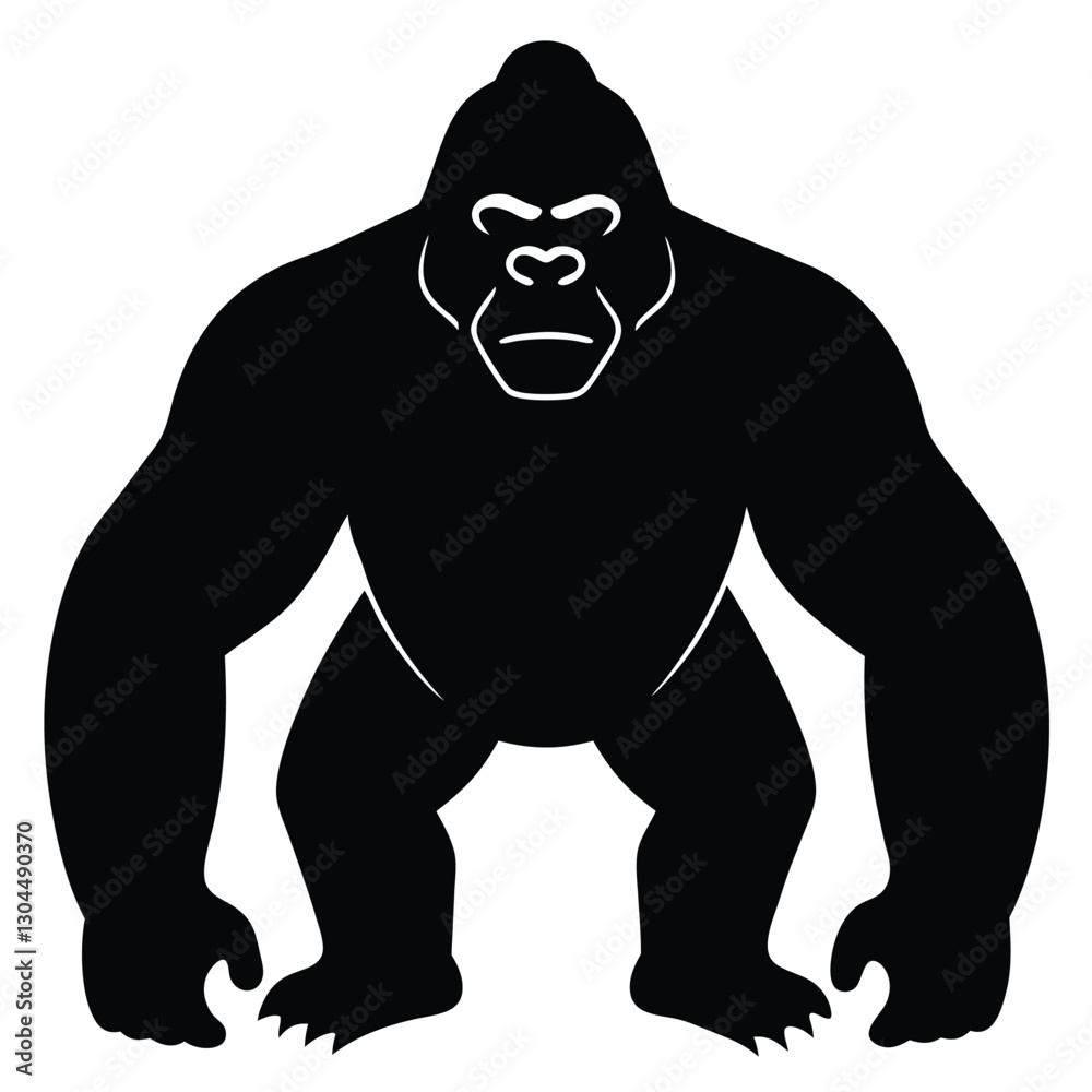 Simple Gorilla Silhouette Clipart for Logo and Digital Design Simple Gorilla Silhouette Clipart for Logo and Digital Design