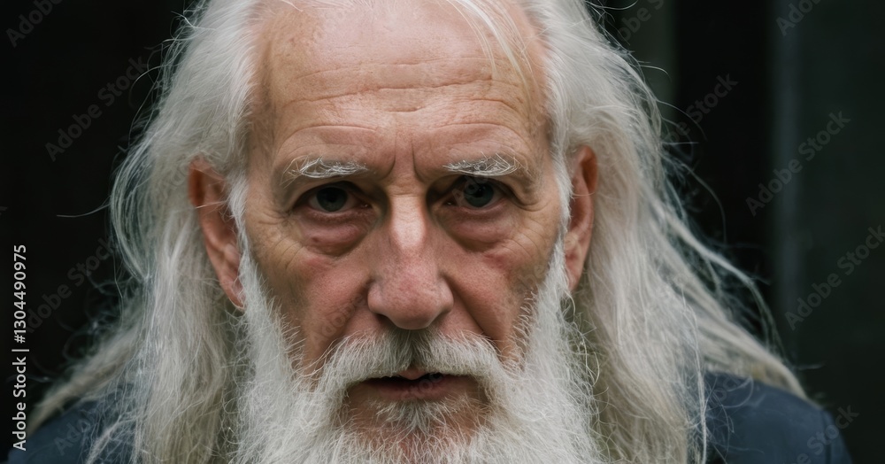 Senior man with white hair and beard showing wisdom and experience Senior man with white hair and beard showing wisdom and experience