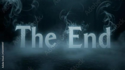 the end text end screen animation video