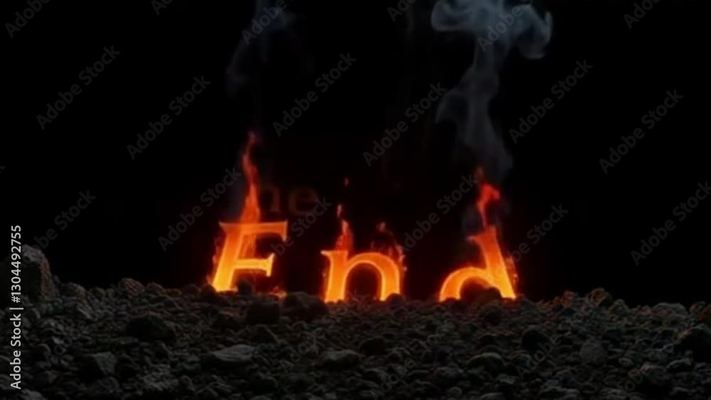 the end text end screen animation video