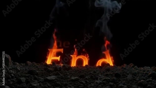 the end text end screen animation video
