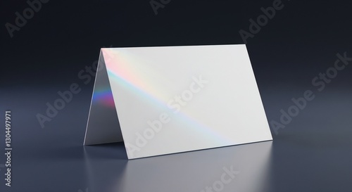 Iridescent Blank Card, Modern, Minimalist with Rainbow Effect