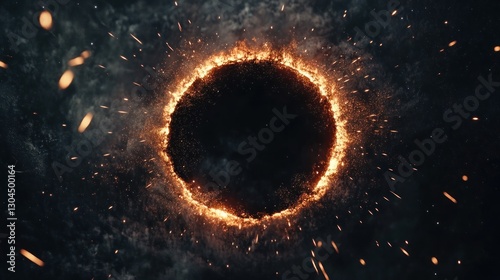 Wallpaper Mural Fiery Ring of Cosmic Creation: A Digital Art Torontodigital.ca