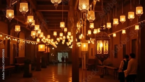 Eid celebration hanging lights 4k video footage