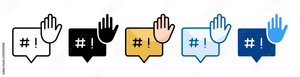 Fototapeta premium Hate Speech Icon Set Multiple Style Collection
