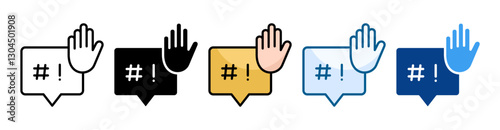 Hate Speech  Icon Set Multiple Style Collection