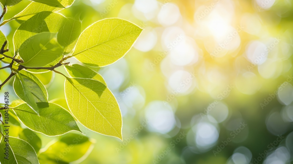 Closeup of Vibrant Green Leaves Backlit by Bright Sunlight Closeup of Vibrant Green Leaves Backlit by Bright Sunlight