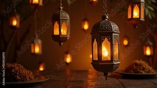 Lantern hanging on wall 4k video