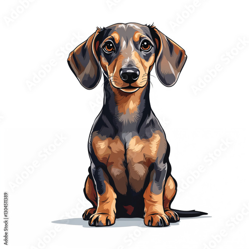 dachshund dog isolated on white background