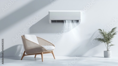 Realistic 3D Render of a Mini Split Air Conditioning System