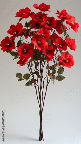 Red artificial rose bouquet studio shot