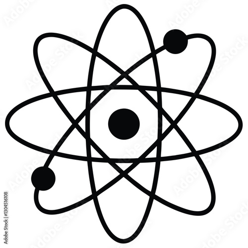 atom model with orbiting electrons