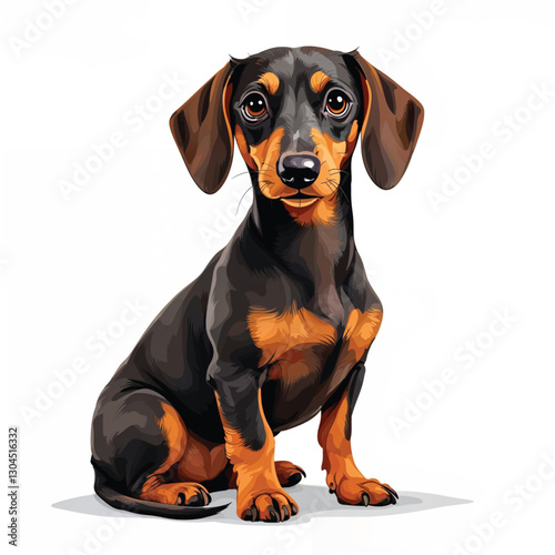 dachshund puppy isolated on white