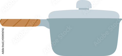 Modern Saucepan With Wooden Handle for Cooking