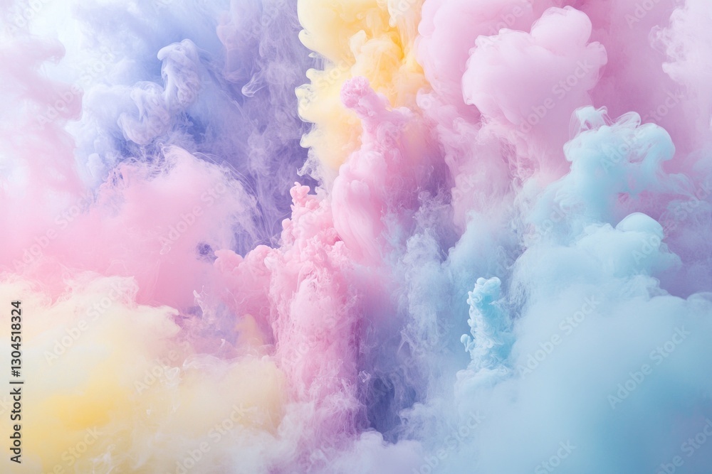 Naklejka premium Pastel colored smoke clouds abstract background.