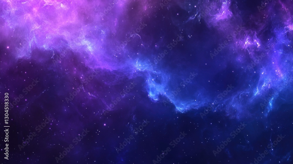 Obraz premium Cosmic Nebula: A Celestial Tapestry of Purple and Blue