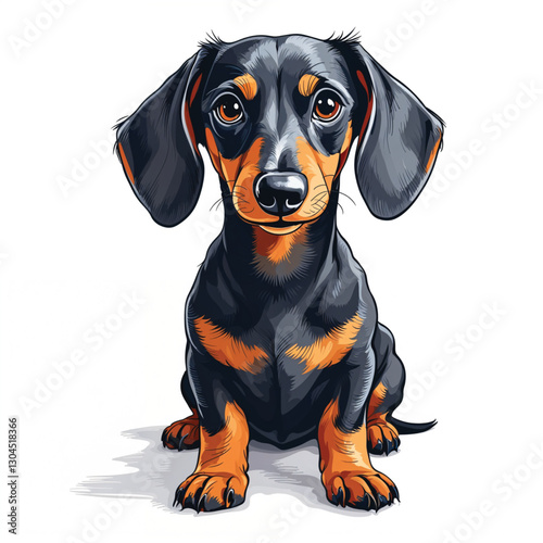 dachshund dog isolated on white background