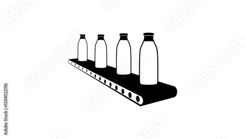 Dairy factory, black isolated silhouette