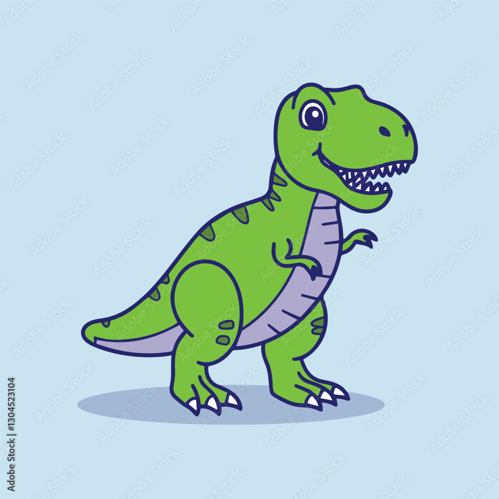 Cute dinosaur cartoon. Vector illustration of a cute dinosaur isolated on a blue background. Cute dinosaur cartoon. Vector illustration of a cute dinosaur isolated on a blue background.